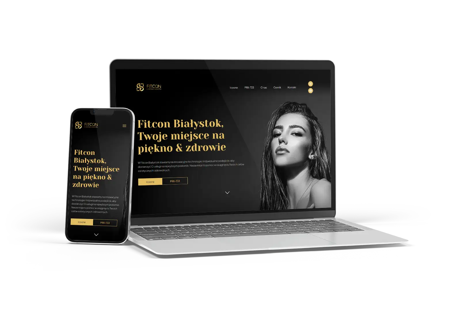 Strona internetowa Fitcon Białystok – salon kosmetologiczny Jurowiecka 22, projekt Essency Media